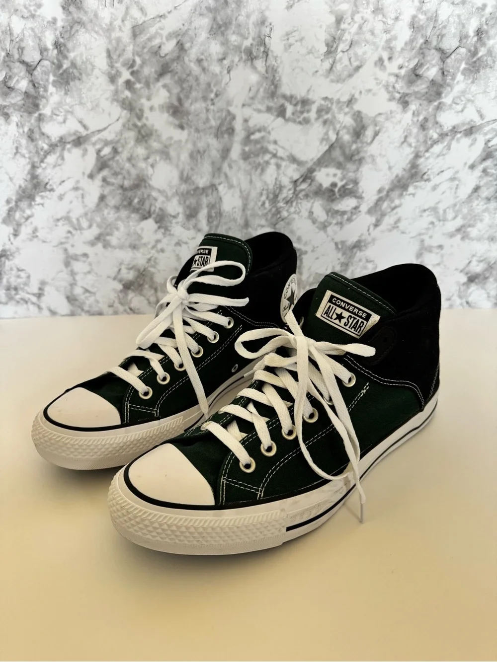 Converse High Top Sneakers - Green, Black & White - Picture 4 of 12